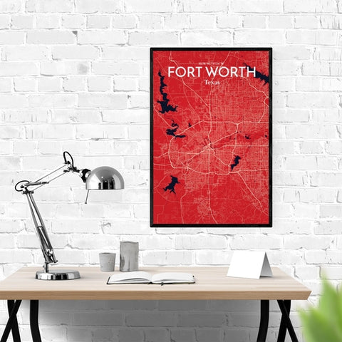 Fort Worth City Map Poster – Detailed Art Print of Fort Worth, Texas for Home Decor, Office Decor, Travel Art, and Unique Gifts