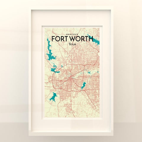 Fort Worth City Map Poster – Detailed Art Print of Fort Worth, Texas for Home Decor, Office Decor, Travel Art, and Unique Gifts