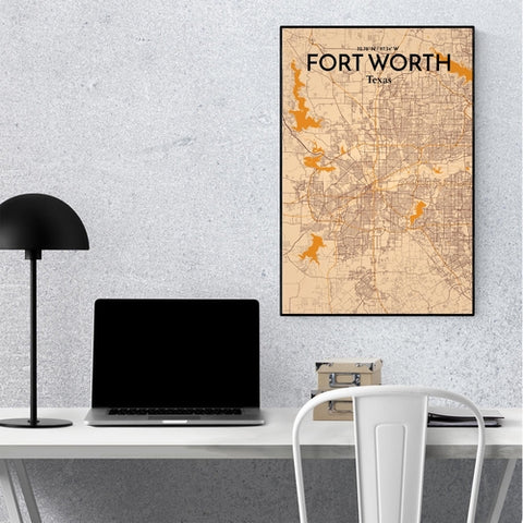 Fort Worth City Map Poster – Detailed Art Print of Fort Worth, Texas for Home Decor, Office Decor, Travel Art, and Unique Gifts