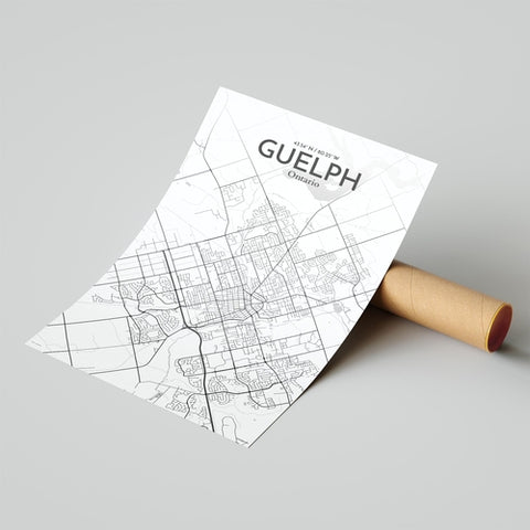 Guelph City Map Poster – Detailed Art Print of Guelph, Ontario Canada Map Art for Home Decor, Office Decor, and Unique Gifts