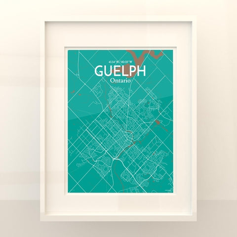 Guelph City Map Poster – Detailed Art Print of Guelph, Ontario Canada Map Art for Home Decor, Office Decor, and Unique Gifts