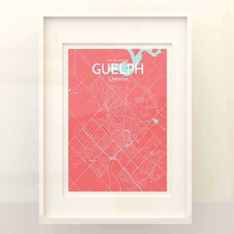 Guelph City Map Poster – Detailed Art Print of Guelph, Ontario Canada Map Art for Home Decor, Office Decor, and Unique Gifts