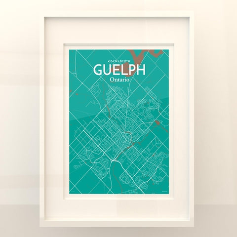 Guelph City Map Poster – Detailed Art Print of Guelph, Ontario Canada Map Art for Home Decor, Office Decor, and Unique Gifts