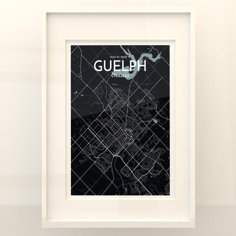 Guelph City Map Poster – Detailed Art Print of Guelph, Ontario Canada Map Art for Home Decor, Office Decor, and Unique Gifts