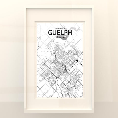 Guelph City Map Poster – Detailed Art Print of Guelph, Ontario Canada Map Art for Home Decor, Office Decor, and Unique Gifts