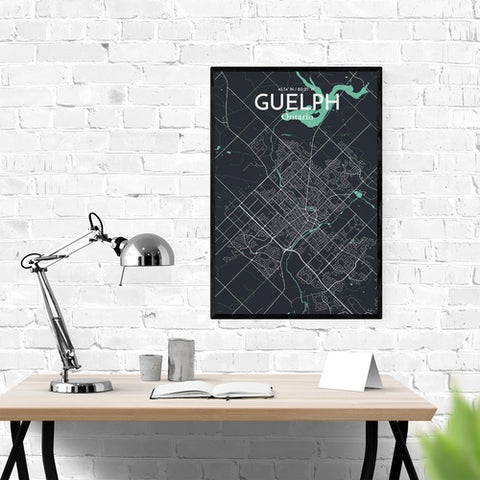 Guelph City Map Poster – Detailed Art Print of Guelph, Ontario Canada Map Art for Home Decor, Office Decor, and Unique Gifts