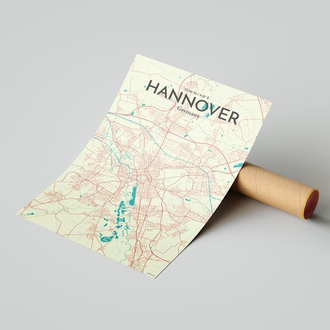 Hannover City Map Poster – Detailed Art Print of Hannover, Germany for Home Decor, Office Decor, Travel Art, and Unique Gifts