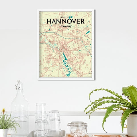 Hannover City Map Poster – Detailed Art Print of Hannover, Germany for Home Decor, Office Decor, Travel Art, and Unique Gifts