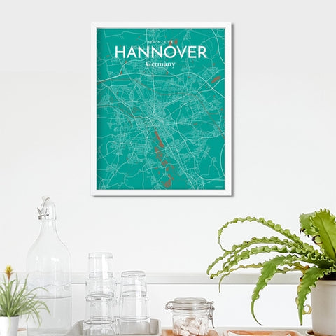 Hannover City Map Poster – Detailed Art Print of Hannover, Germany for Home Decor, Office Decor, Travel Art, and Unique Gifts