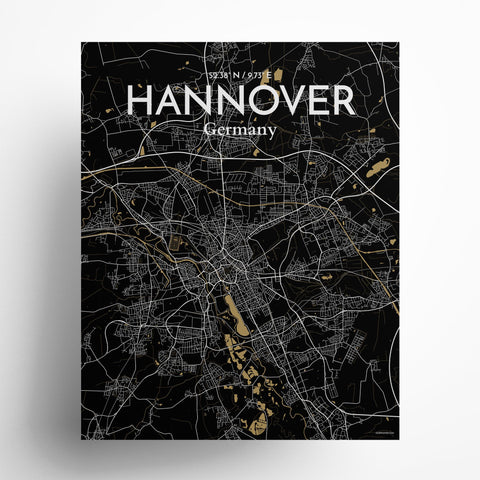 Hannover City Map Poster – Detailed Art Print of Hannover, Germany for Home Decor, Office Decor, Travel Art, and Unique Gifts