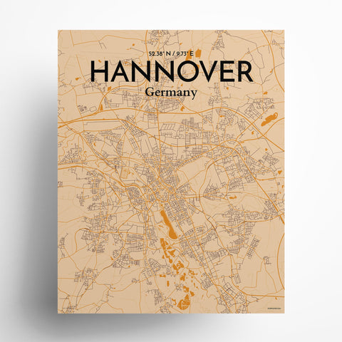 Hannover City Map Poster – Detailed Art Print of Hannover, Germany for Home Decor, Office Decor, Travel Art, and Unique Gifts