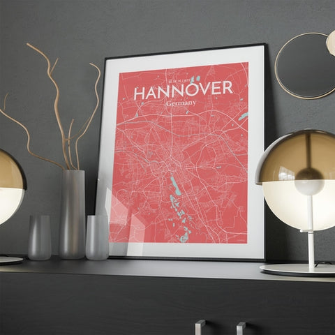 Hannover City Map Poster – Detailed Art Print of Hannover, Germany for Home Decor, Office Decor, Travel Art, and Unique Gifts