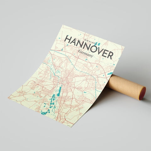 Hannover City Map Poster – Detailed Art Print of Hannover, Germany for Home Decor, Office Decor, Travel Art, and Unique Gifts