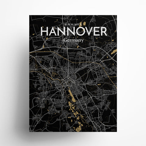 Hannover City Map Poster – Detailed Art Print of Hannover, Germany for Home Decor, Office Decor, Travel Art, and Unique Gifts