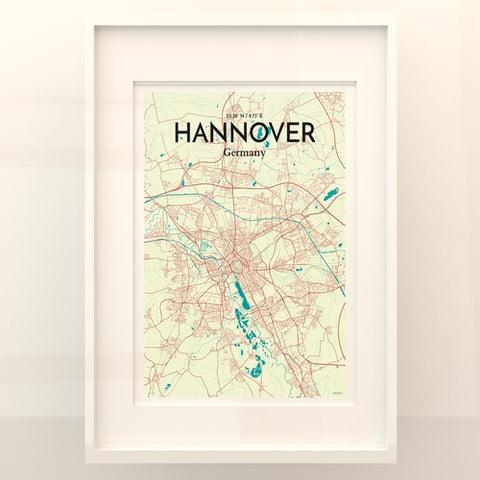 Hannover City Map Poster – Detailed Art Print of Hannover, Germany for Home Decor, Office Decor, Travel Art, and Unique Gifts