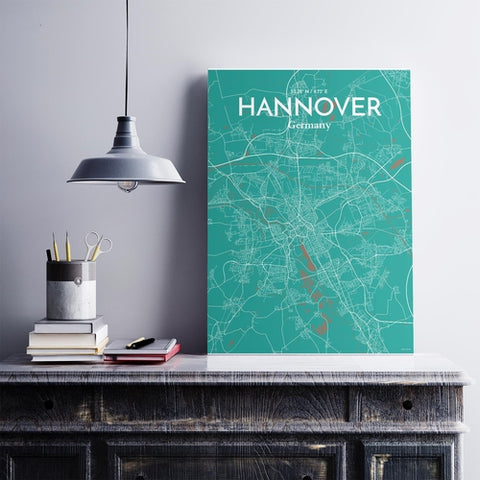 Hannover City Map Poster – Detailed Art Print of Hannover, Germany for Home Decor, Office Decor, Travel Art, and Unique Gifts