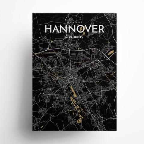 Hannover City Map Poster – Detailed Art Print of Hannover, Germany for Home Decor, Office Decor, Travel Art, and Unique Gifts