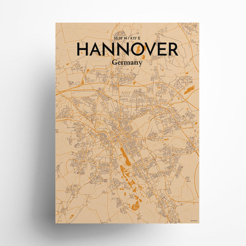 Hannover City Map Poster – Detailed Art Print of Hannover, Germany for Home Decor, Office Decor, Travel Art, and Unique Gifts