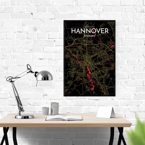 Hannover City Map Poster – Detailed Art Print of Hannover, Germany for Home Decor, Office Decor, Travel Art, and Unique Gifts