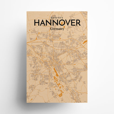 Hannover City Map Poster – Detailed Art Print of Hannover, Germany for Home Decor, Office Decor, Travel Art, and Unique Gifts