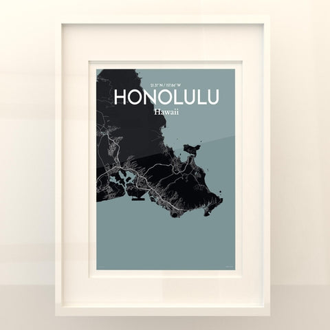 Honolulu City Map Poster – Detailed Art Print of Honolulu, Hawaii for Home Decor, Office Decor, Travel Art, and Unique Gifts