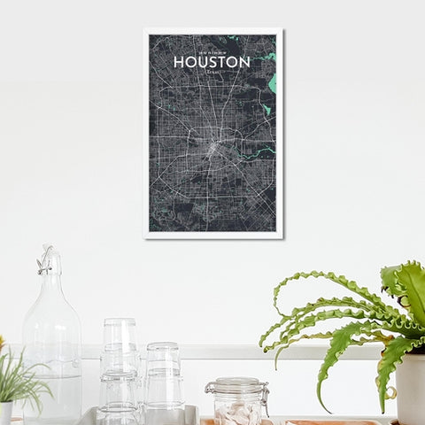 Houston TX City Map Poster – Detailed Art Print of Houston, Texas for Home Decor, Office Decor, Travel Art, and Unique Gifts