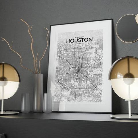 Houston TX City Map Poster – Detailed Art Print of Houston, Texas for Home Decor, Office Decor, Travel Art, and Unique Gifts