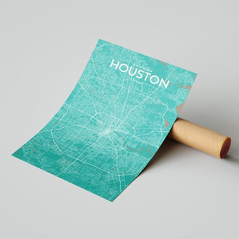 Houston TX City Map Poster – Detailed Art Print of Houston, Texas for Home Decor, Office Decor, Travel Art, and Unique Gifts