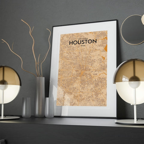 Houston TX City Map Poster – Detailed Art Print of Houston, Texas for Home Decor, Office Decor, Travel Art, and Unique Gifts