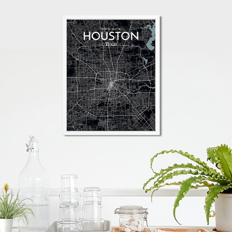 Houston TX City Map Poster – Detailed Art Print of Houston, Texas for Home Decor, Office Decor, Travel Art, and Unique Gifts