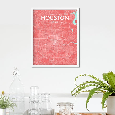 Houston TX City Map Poster – Detailed Art Print of Houston, Texas for Home Decor, Office Decor, Travel Art, and Unique Gifts