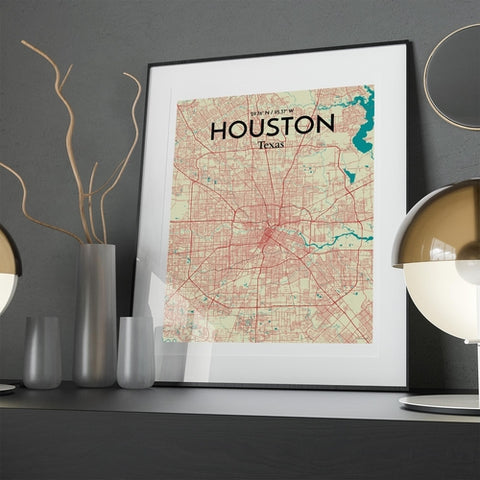 Houston TX City Map Poster – Detailed Art Print of Houston, Texas for Home Decor, Office Decor, Travel Art, and Unique Gifts