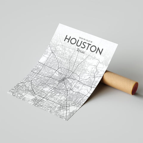 Houston TX City Map Poster – Detailed Art Print of Houston, Texas for Home Decor, Office Decor, Travel Art, and Unique Gifts