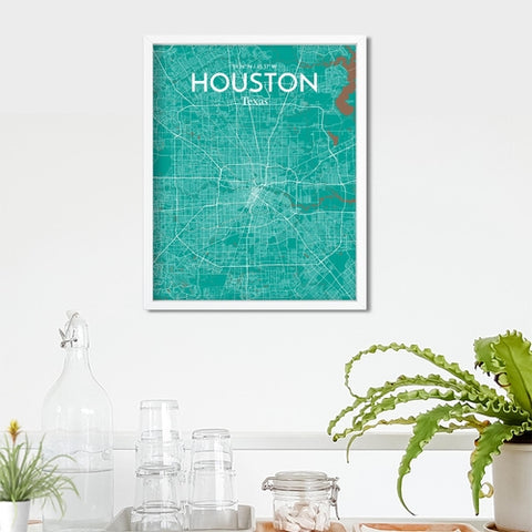 Houston TX City Map Poster – Detailed Art Print of Houston, Texas for Home Decor, Office Decor, Travel Art, and Unique Gifts