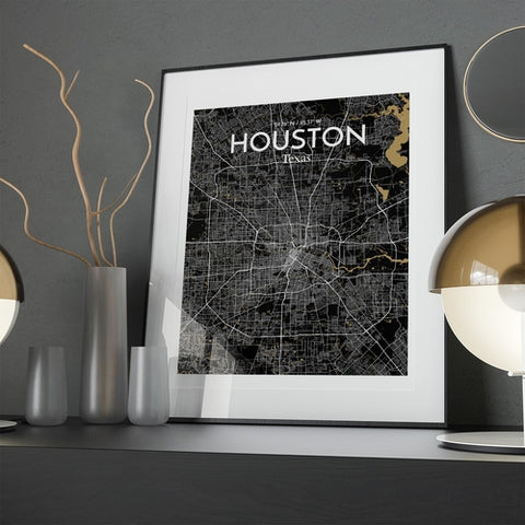 Houston TX City Map Poster – Detailed Art Print of Houston, Texas for Home Decor, Office Decor, Travel Art, and Unique Gifts