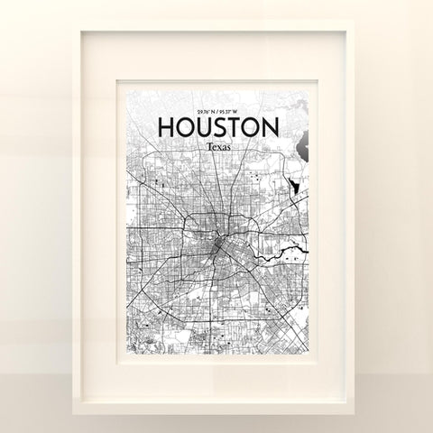Houston TX City Map Poster – Detailed Art Print of Houston, Texas for Home Decor, Office Decor, Travel Art, and Unique Gifts