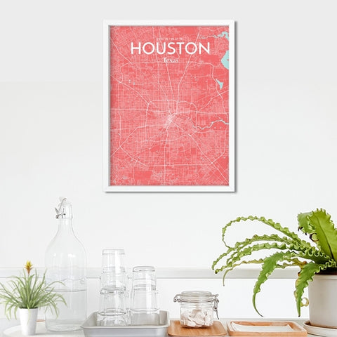 Houston TX City Map Poster – Detailed Art Print of Houston, Texas for Home Decor, Office Decor, Travel Art, and Unique Gifts