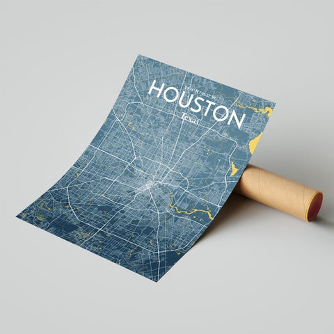 Houston TX City Map Poster – Detailed Art Print of Houston, Texas for Home Decor, Office Decor, Travel Art, and Unique Gifts