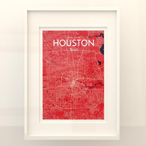 Houston TX City Map Poster – Detailed Art Print of Houston, Texas for Home Decor, Office Decor, Travel Art, and Unique Gifts