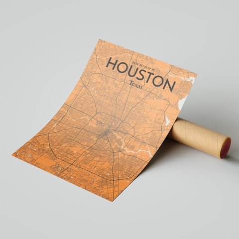 Houston TX City Map Poster – Detailed Art Print of Houston, Texas for Home Decor, Office Decor, Travel Art, and Unique Gifts