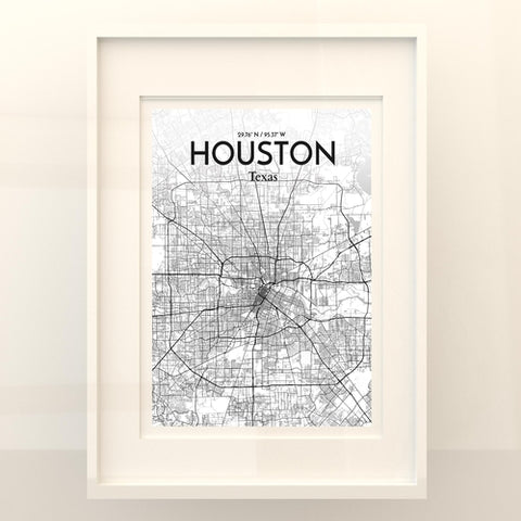 Houston TX City Map Poster – Detailed Art Print of Houston, Texas for Home Decor, Office Decor, Travel Art, and Unique Gifts