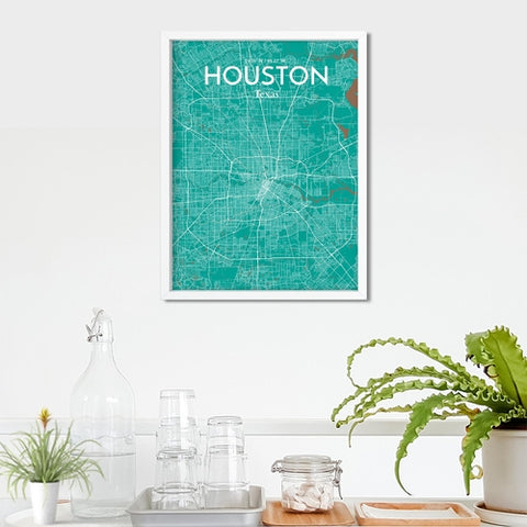 Houston TX City Map Poster – Detailed Art Print of Houston, Texas for Home Decor, Office Decor, Travel Art, and Unique Gifts