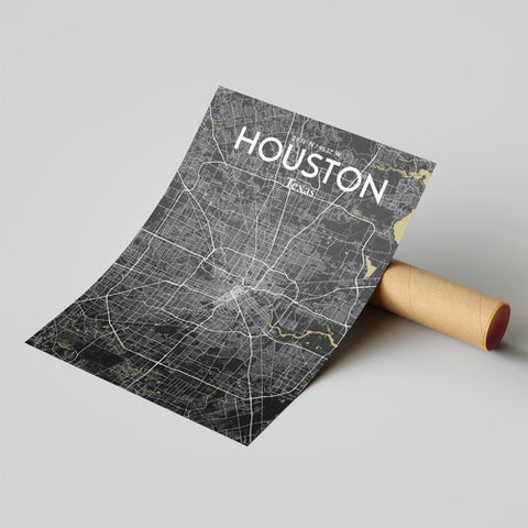 Houston TX City Map Poster – Detailed Art Print of Houston, Texas for Home Decor, Office Decor, Travel Art, and Unique Gifts