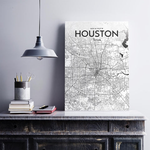 Houston TX City Map Poster – Detailed Art Print of Houston, Texas for Home Decor, Office Decor, Travel Art, and Unique Gifts