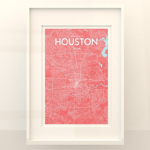 Houston TX City Map Poster – Detailed Art Print of Houston, Texas for Home Decor, Office Decor, Travel Art, and Unique Gifts