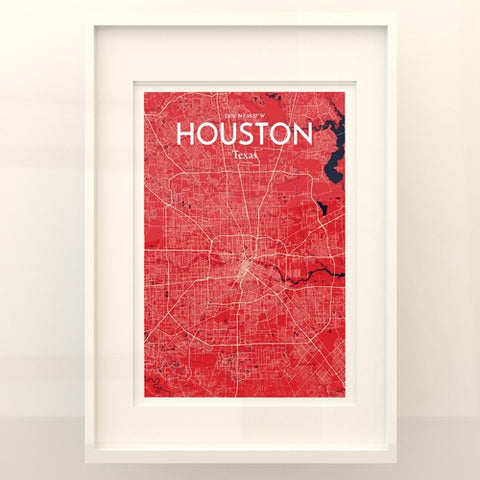 Houston TX City Map Poster – Detailed Art Print of Houston, Texas for Home Decor, Office Decor, Travel Art, and Unique Gifts