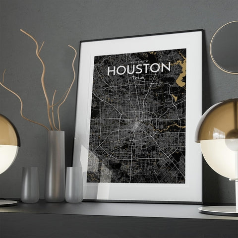 Houston TX City Map Poster – Detailed Art Print of Houston, Texas for Home Decor, Office Decor, Travel Art, and Unique Gifts