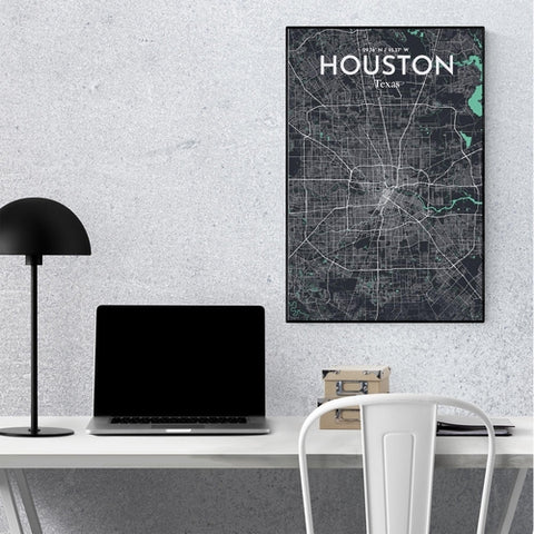 Houston TX City Map Poster – Detailed Art Print of Houston, Texas for Home Decor, Office Decor, Travel Art, and Unique Gifts