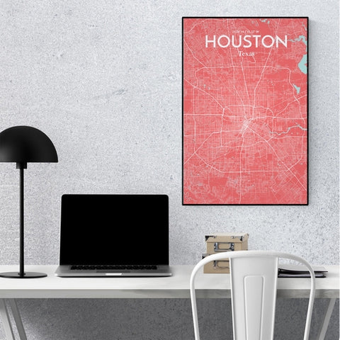 Houston TX City Map Poster – Detailed Art Print of Houston, Texas for Home Decor, Office Decor, Travel Art, and Unique Gifts