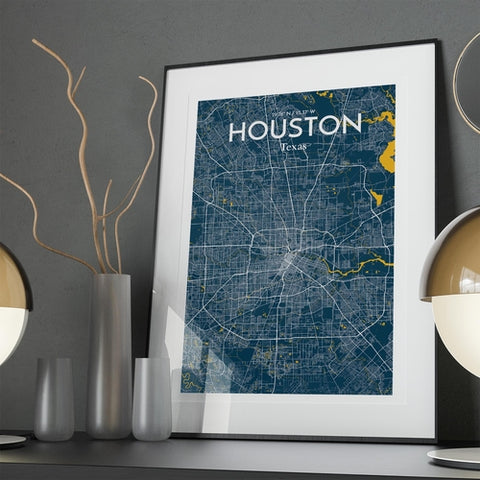 Houston TX City Map Poster – Detailed Art Print of Houston, Texas for Home Decor, Office Decor, Travel Art, and Unique Gifts